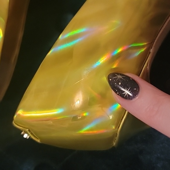 Sam Edelman Holographic Yellow Gold Pump Pointed Toe Heels - Brand new! - Picture 9 of 12